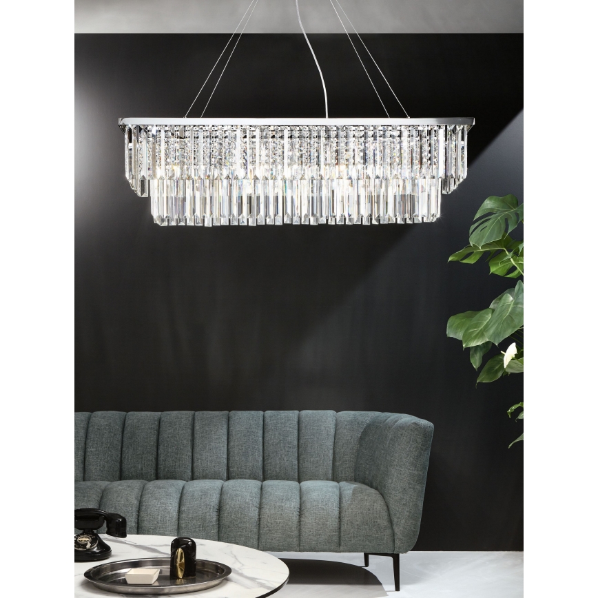 Ondaluce - DAIQUIRI Cable-Mounted Crystal Chandelier, 8x E14/10W/230V, Polished Chrome