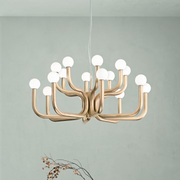 Ondaluce - DERBY 16xG9/7W/230V cable-suspended chandelier Ø 81.5 cm, gold