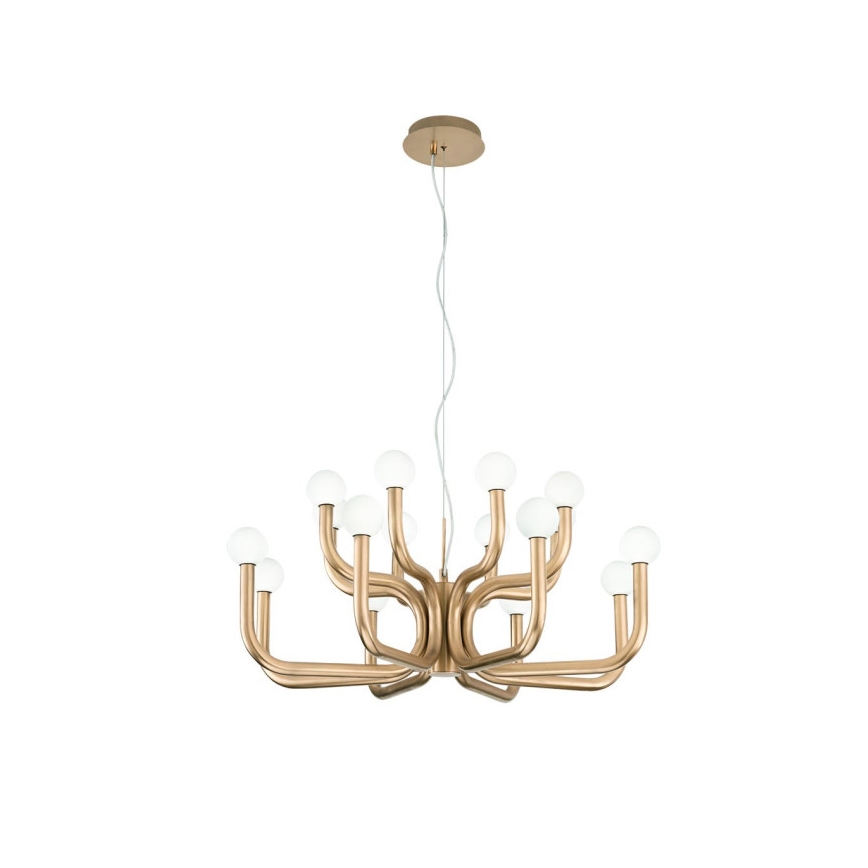 Ondaluce - DERBY 16xG9/7W/230V cable-suspended chandelier Ø 81.5 cm, gold