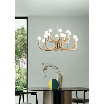 Ondaluce - DERBY 16xG9/7W/230V cable-suspended chandelier Ø 81.5 cm, gold