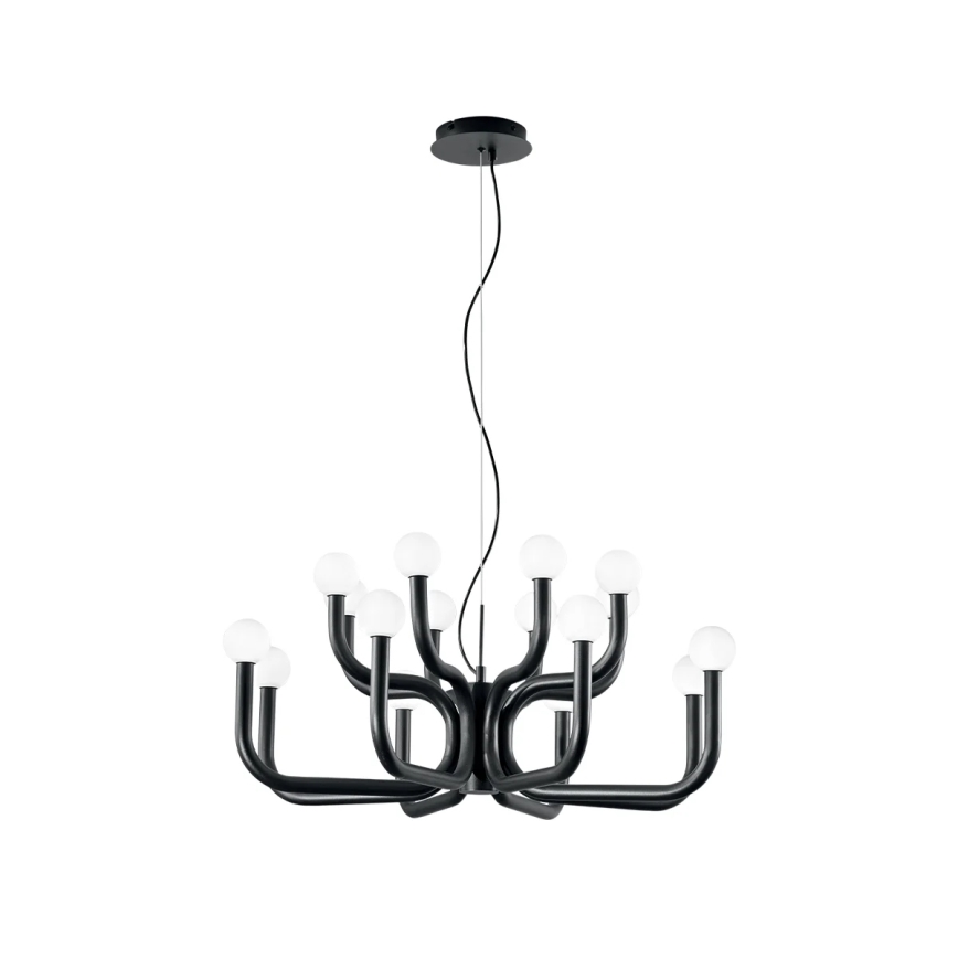 Ondaluce - DERBY Cable-Suspended Chandelier 16xG9/7W/230V, Ø 81.5 cm, Black