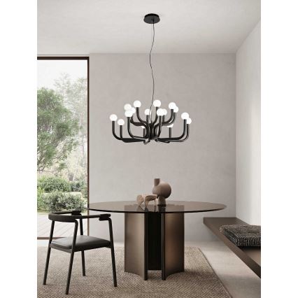 Ondaluce - DERBY Cable-Suspended Chandelier 16xG9/7W/230V, Ø 81.5 cm, Black