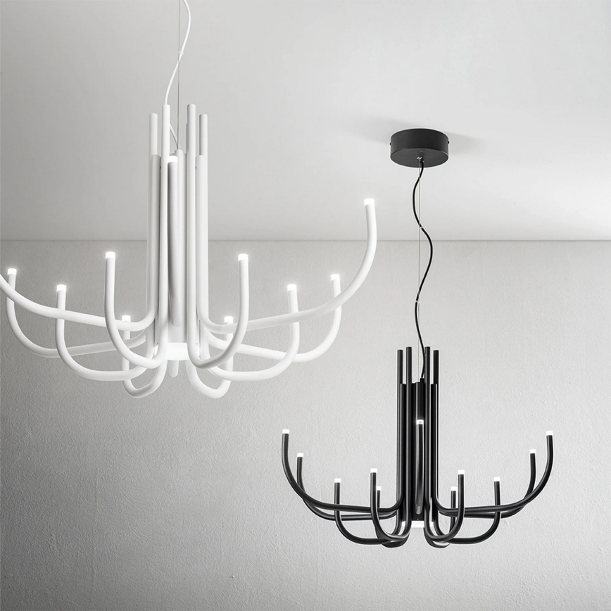 Ondaluce - Dimmable LED Cable-Hung Pendant NOUVEAU LED/35W/230V Ø 78 cm Black