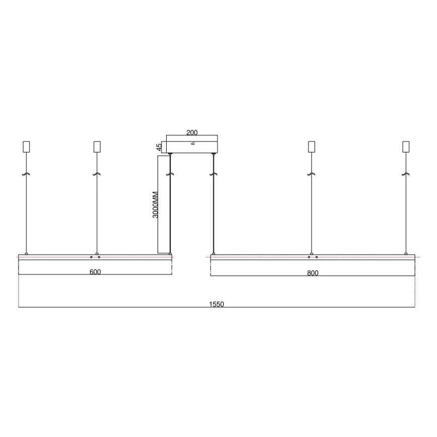Ondaluce - SOEL LED Dimmable Cable-Suspended Chandelier LED/28W/230V + LED/38W, Ø 80/60 cm, White