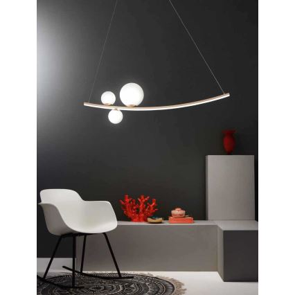 Ondaluce - Dimmable LED Cable Pendant Chandelier ALTALENA LED/48W/230V Gold/White