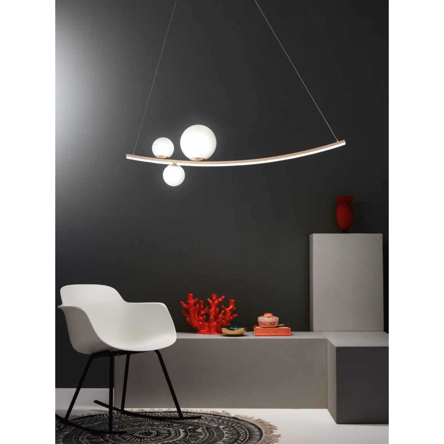 Ondaluce - Dimmable LED Cable Pendant Chandelier ALTALENA LED/48W/230V Gold/White