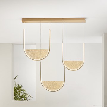 Ondaluce - Dimmable LED Cable Pendant LOTUS LED/70W/230V, Gold
