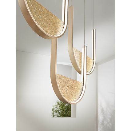Ondaluce - Dimmable LED Cable Pendant LOTUS LED/70W/230V, Gold