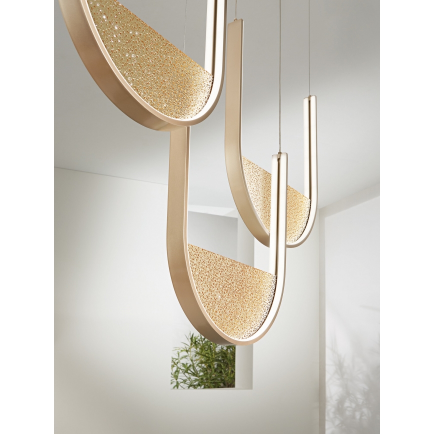 Ondaluce - Dimmable LED Cable Pendant LOTUS LED/70W/230V, Gold
