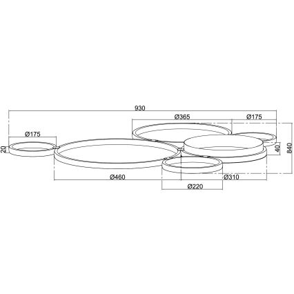 Ondaluce - Dimmable LED Ceiling Light POIS LED/68W/230V silver