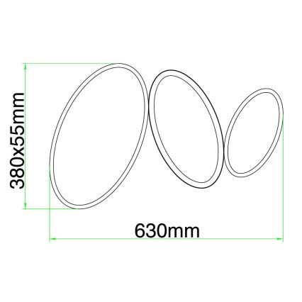 Ondaluce - Dimmable LED Ceiling Light RICE LED/25W/230V 38x63 cm gold