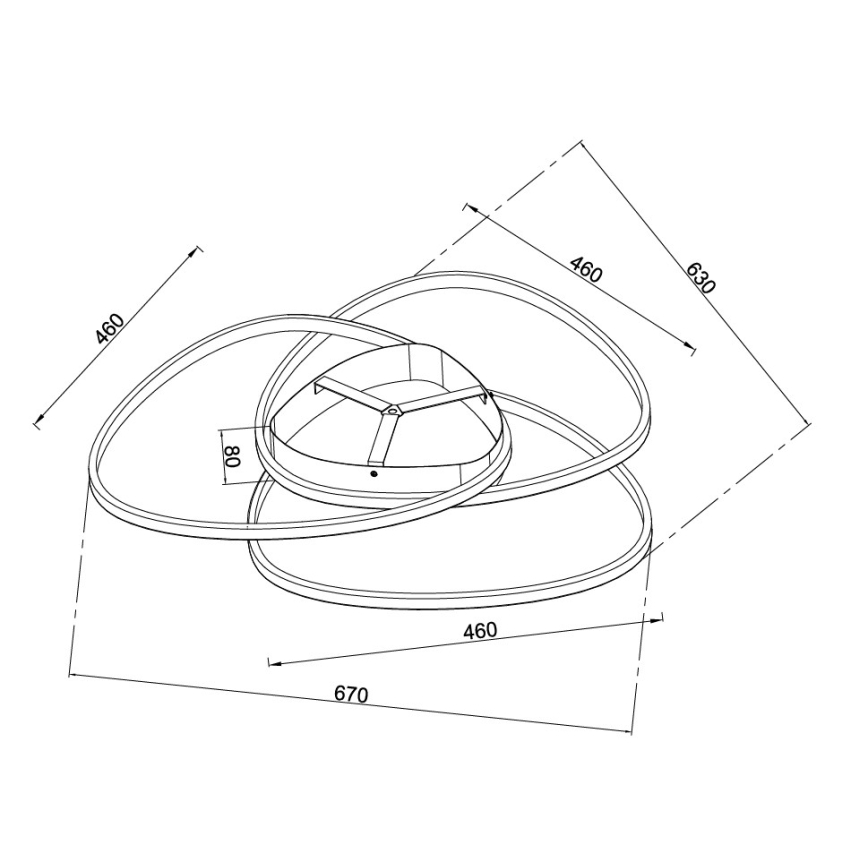 Ondaluce - Dimmable LED Ceiling Light ROSE LED/70W/230V Gold
