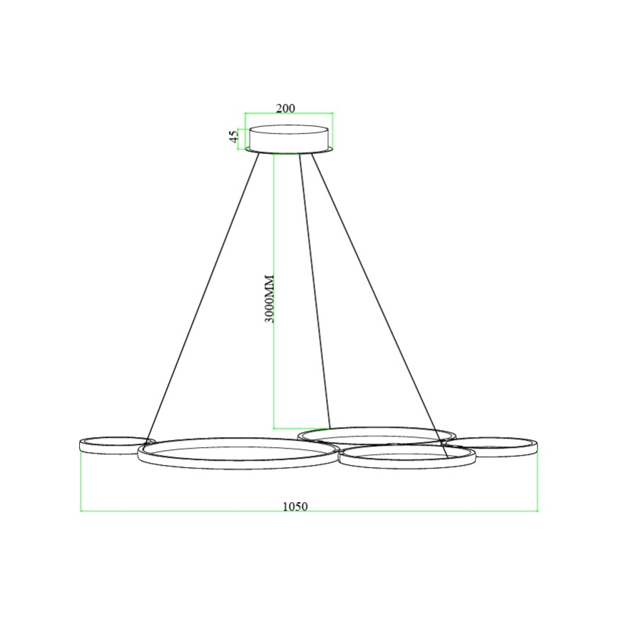 Ondaluce - Dimmable LED Pendant Light on Cable POIS LED/60W/230V, Gold