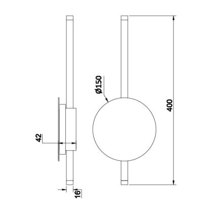 Ondaluce - Dimmable LED Wall Light JAMES LED/16W/230V Gold