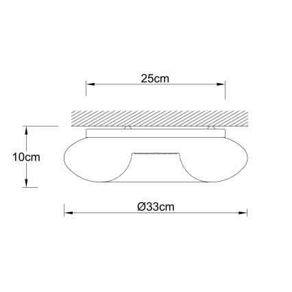 Ondaluce - DODI ceiling light 2xE27/15W/230V Ø 33 cm white