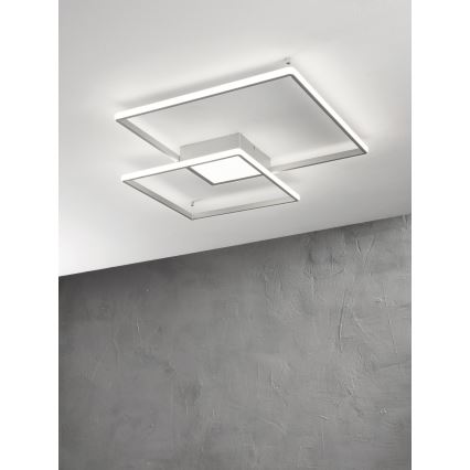 Ondaluce - DOWEL LED Dimmable Ceiling Light LED/46W/230V 55x55 cm Silver