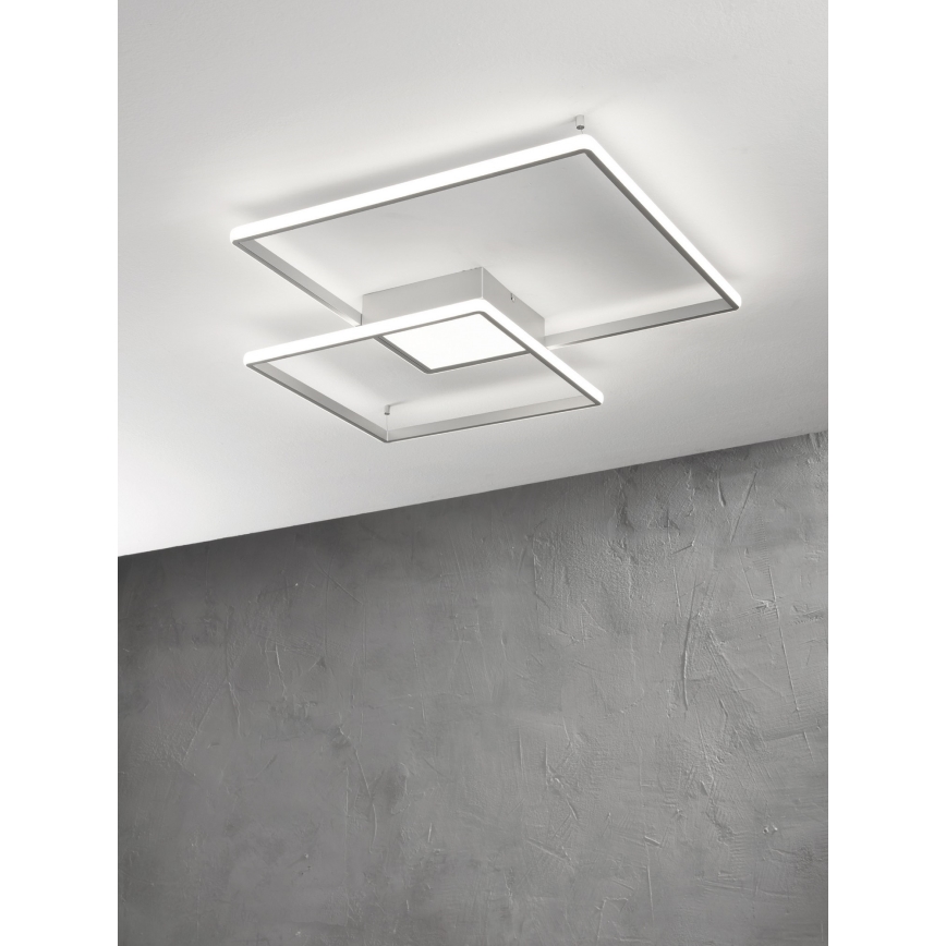 Ondaluce - DOWEL LED Dimmable Ceiling Light LED/46W/230V 55x55 cm Silver