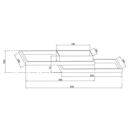 Ondaluce - DOWEL LED Dimmable Ceiling Light LED/46W/230V 55x55 cm Silver