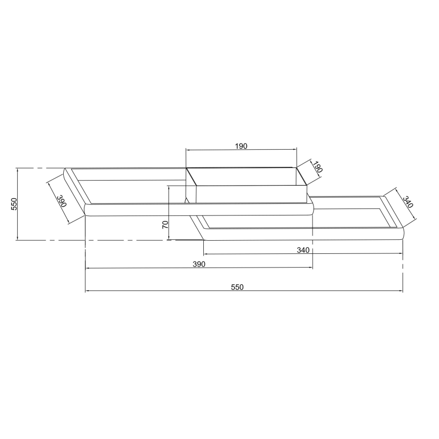 Ondaluce - DOWEL LED Dimmable Ceiling Light LED/46W/230V 55x55 cm Silver