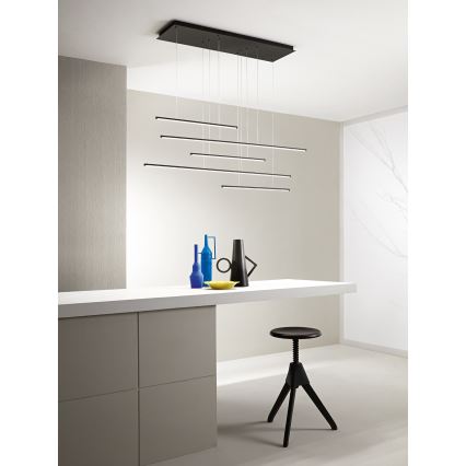 Ondaluce - GENIUS LED/72W/230V Dimmable Cable-Mounted Pendant Light, Black