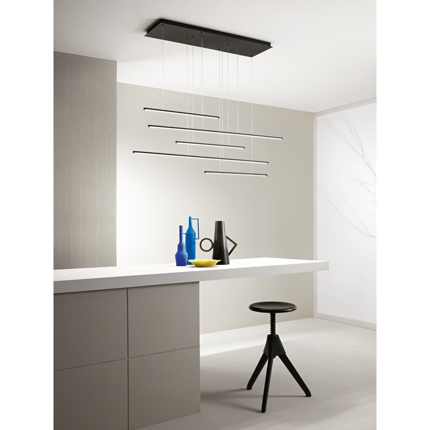 Ondaluce - GENIUS LED/72W/230V Dimmable Cable-Mounted Pendant Light, Black