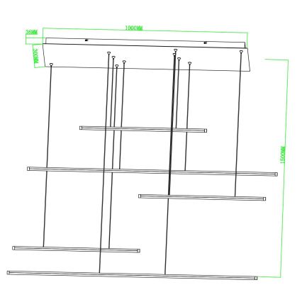 Ondaluce - GENIUS LED/72W/230V Dimmable Cable-Mounted Pendant Light, Black