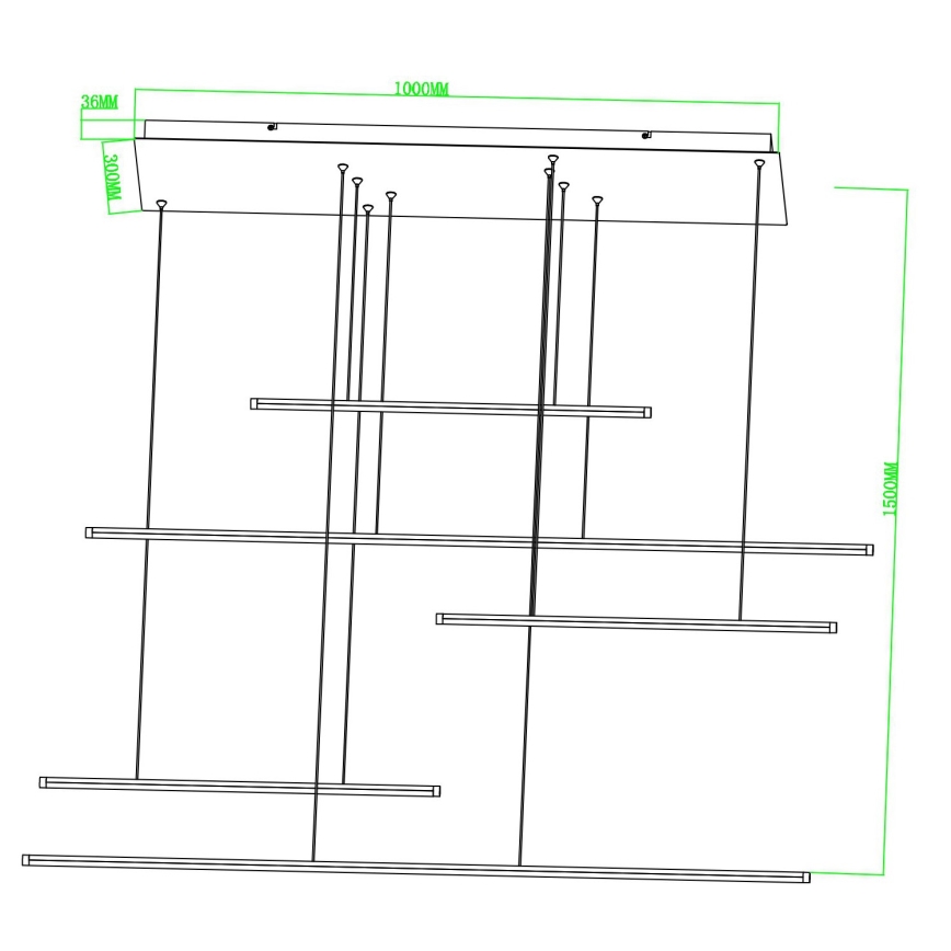 Ondaluce - GENIUS LED/72W/230V Dimmable Cable-Mounted Pendant Light, Black