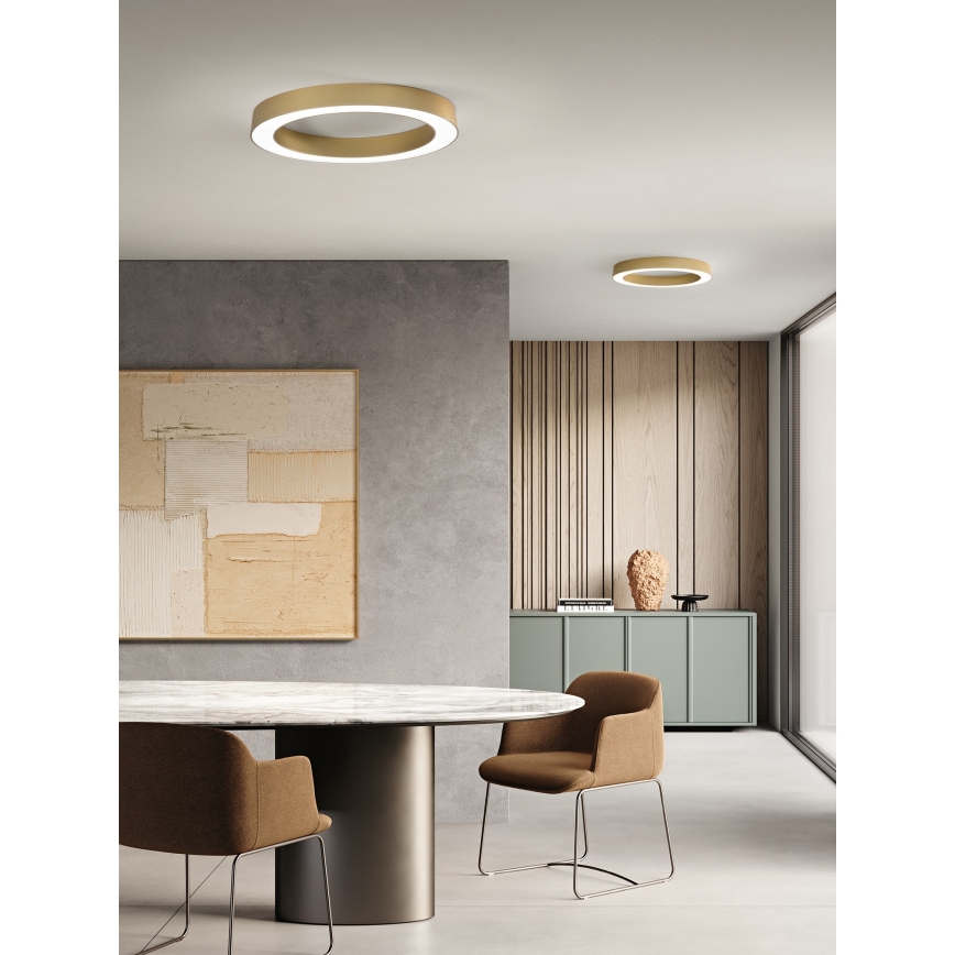 Ondaluce - GLOBUS Dimmable LED Ceiling Light, 40W, 230V, 3000/4000K, Ø 60 cm, Gold finish