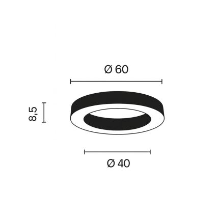 Ondaluce - GLOBUS Dimmable LED Ceiling Light, 40W, 230V, 3000/4000K, Ø 60 cm, Gold finish