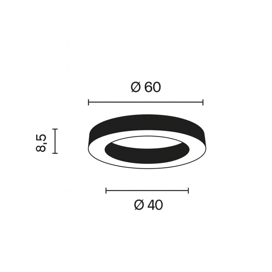 Ondaluce - GLOBUS Dimmable LED Ceiling Light, 40W, 230V, 3000/4000K, Ø 60 cm, Gold finish