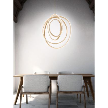 Ondaluce - GOLDEN Dimmable LED Pendant on Cable, 50W/230V, Ø 50 cm, Gold