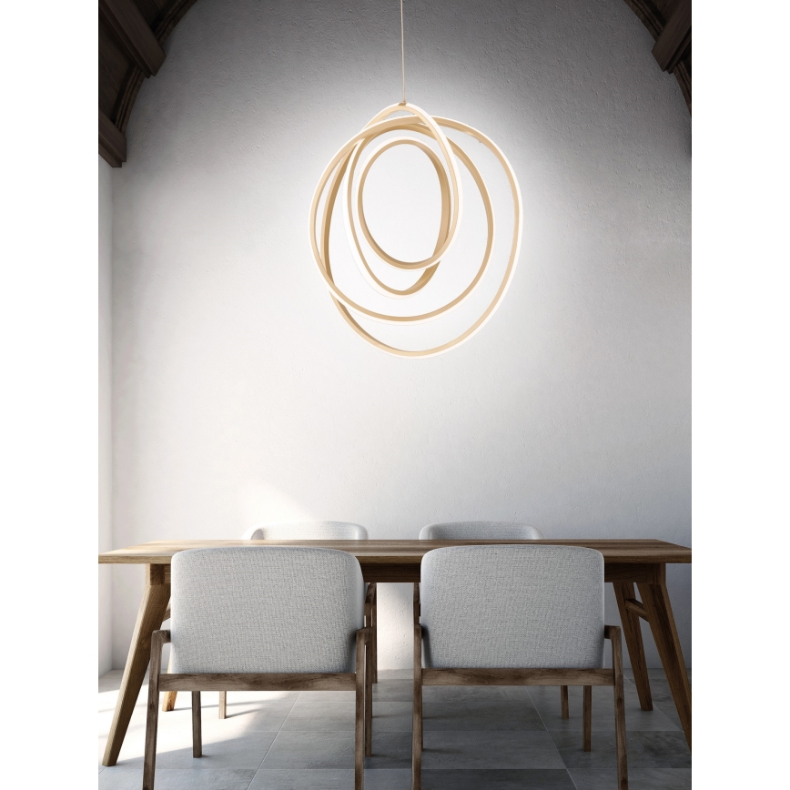 Ondaluce - GOLDEN Dimmable LED Pendant on Cable, 50W/230V, Ø 50 cm, Gold
