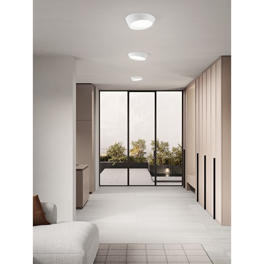 Ondaluce - HALF LED Dimmable Ceiling Light, 25 W, 230 V, 3000/4000 K, Ø 38.5 cm, White