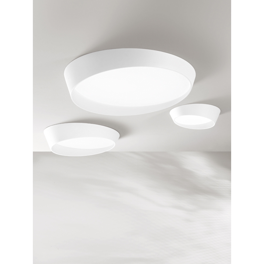 Ondaluce - HALF LED Dimmable Ceiling Light, 25 W, 230 V, 3000/4000 K, Ø 38.5 cm, White