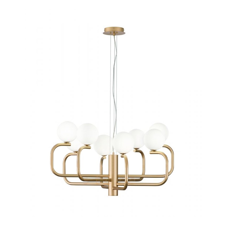 Ondaluce - JEPPY Cable-Suspended Chandelier 8xG9/7W/230V Ø 78.5 cm Gold/White