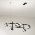 Ondaluce - JEWEL cable-suspended chandelier 6xE14/10W/230V Black/Smoked Black