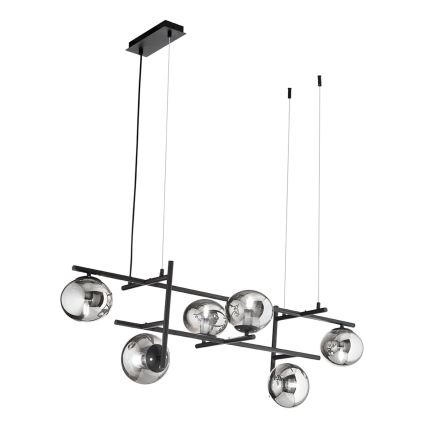 Ondaluce - JEWEL cable-suspended chandelier 6xE14/10W/230V smoked black
