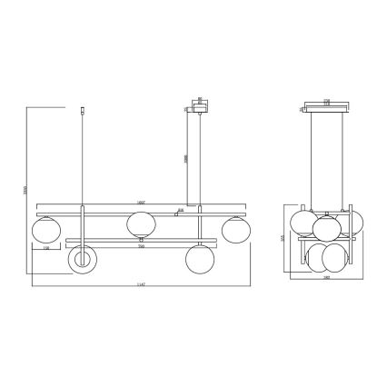 Ondaluce - JEWEL cable-suspended chandelier 6xE14/10W/230V smoked black
