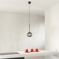 Ondaluce - JEWEL cable-suspended pendant lamp 1xE14/10W/230V Ø 17 cm black / smoked black