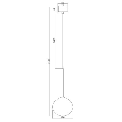Ondaluce - JEWEL cable-suspended pendant lamp 1xE14/10W/230V Ø 17 cm black / smoked black