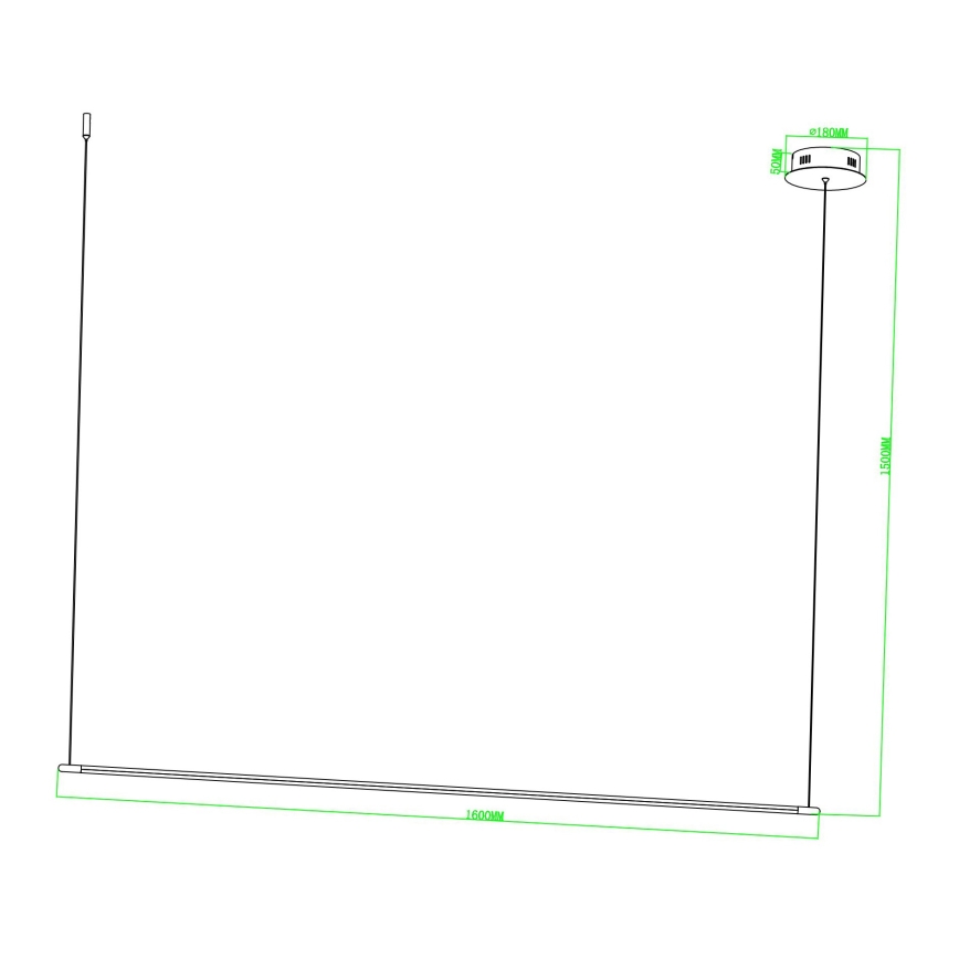 Ondaluce - LED Dimmable Cable Pendant GENIUS LED/28W/230V Black