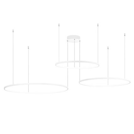 Ondaluce - Dimmable LED pendant light on cable SOEL LED/28W/230V + LED/38W + LED/47W Ø 100/80/60 cm white