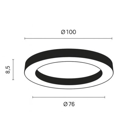 Ondaluce - GLOBUS Dimmable LED Ceiling Light, 80W/230V, 3000/4000K, diameter 100 cm, Black