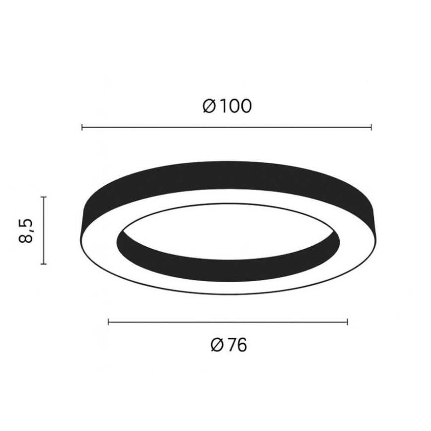 Ondaluce - GLOBUS Dimmable LED Ceiling Light, 80W/230V, 3000/4000K, diameter 100 cm, Black