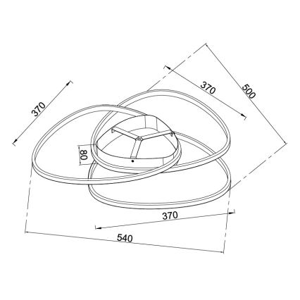Ondaluce - LED Dimmable Ceiling Light ROSE LED/60W/230V 50x54 cm Silver