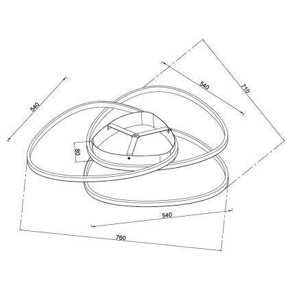 Ondaluce - LED Dimmable Ceiling Light ROSE LED/80W/230V Gold