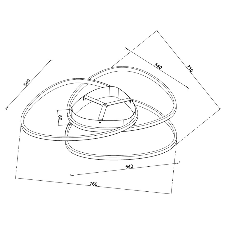 Ondaluce - LED Dimmable Ceiling Light ROSE LED/80W/230V Gold