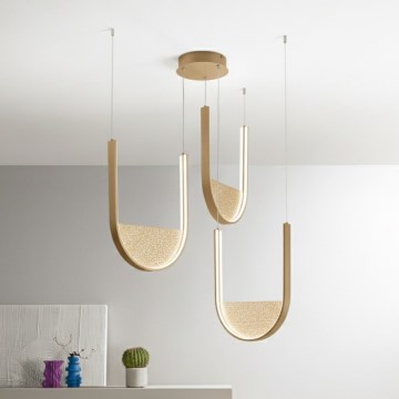 Ondaluce - LOTUS LED/70W/230V Dimmable Cable Pendant Light, Gold