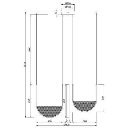 Ondaluce - LOTUS LED/70W/230V Dimmable Cable Pendant Light, Gold