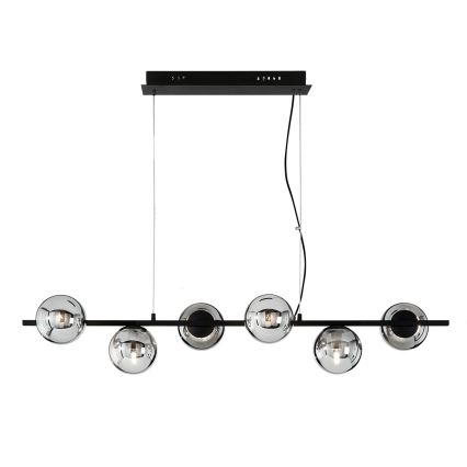 Ondaluce - MONILE Cable-Suspended Chandelier 6xE14/10W/230V Smoked Black